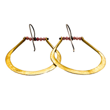 Load image into Gallery viewer, Stirrup Earrings - Pink Tourmaline

