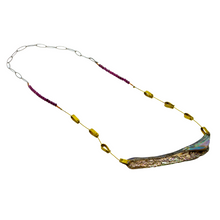 Load image into Gallery viewer, Abalone Lip + Stone Necklace - Ruby
