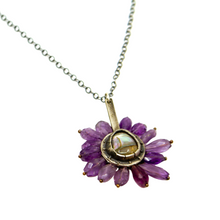 Load image into Gallery viewer, Flora Bloom Stone Necklace - Abalone + Amethyst
