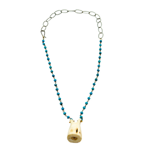 Free Form Organic Micro Stone Pendant Necklace - Turquoise
