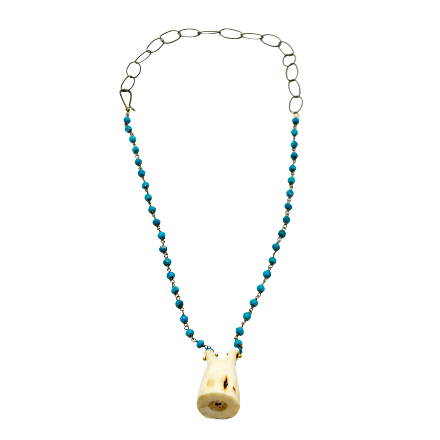 Free Form Organic Micro Stone Pendant Necklace - Turquoise