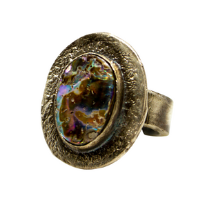 Red California Abalone Ring