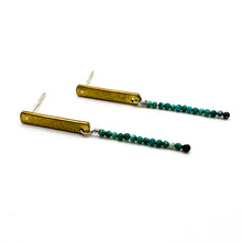 Load image into Gallery viewer, Short Bar Earrings - Turquoise
