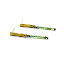 Load image into Gallery viewer, Short Bar Earrings - Chrysoprase
