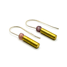 Load image into Gallery viewer, Bar Drop Earrings - Pink Tourmaline
