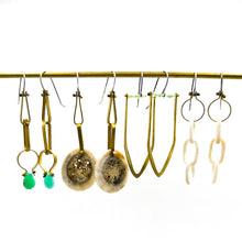 Load image into Gallery viewer, Link Chain Earrings- Chrysoprase
