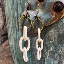 Load image into Gallery viewer, Carved Antler Stirrup Earrings
