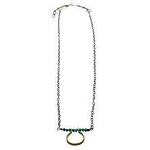 Load image into Gallery viewer, Round Link Pendant Necklace - Turquoise
