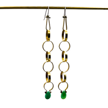 Load image into Gallery viewer, Long Chain Link Earrings - Chrysoprase
