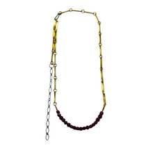 Load image into Gallery viewer, Bar Chain Layering Necklace - Ruby
