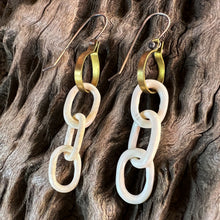 Load image into Gallery viewer, Carved Antler Stirrup Earrings
