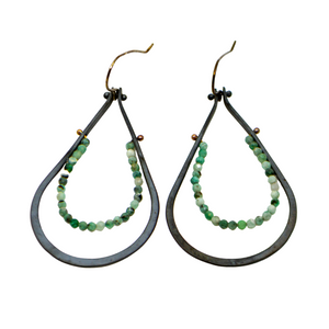 Layered Stone Teardrop Earrings - Turquoise