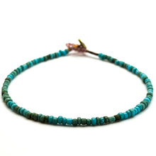 Load image into Gallery viewer, Natural Toggle Bracelet - Turquoise + Pink Tourmaline
