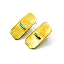 Load image into Gallery viewer, Rectangle Post Earrings - Turquoise
