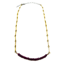 Load image into Gallery viewer, Bar Chain Layering Necklace - Ruby
