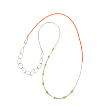 Load image into Gallery viewer, Silver Stone Layering Necklace - Coral + Green Quartz
