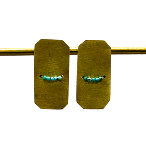 Rectangle Post Earrings - Turquoise